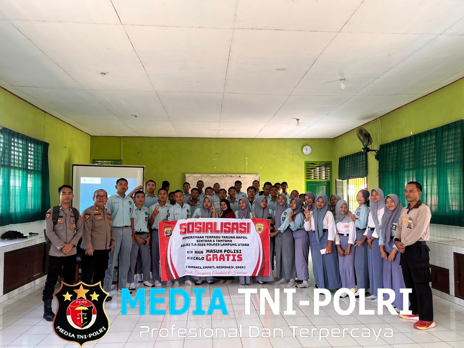 Polres Lampung Utara Sosialisasikan Penerimaan Terpadu Anggota Polri T.A. 2026 di SMA N 1 Abung Semuli