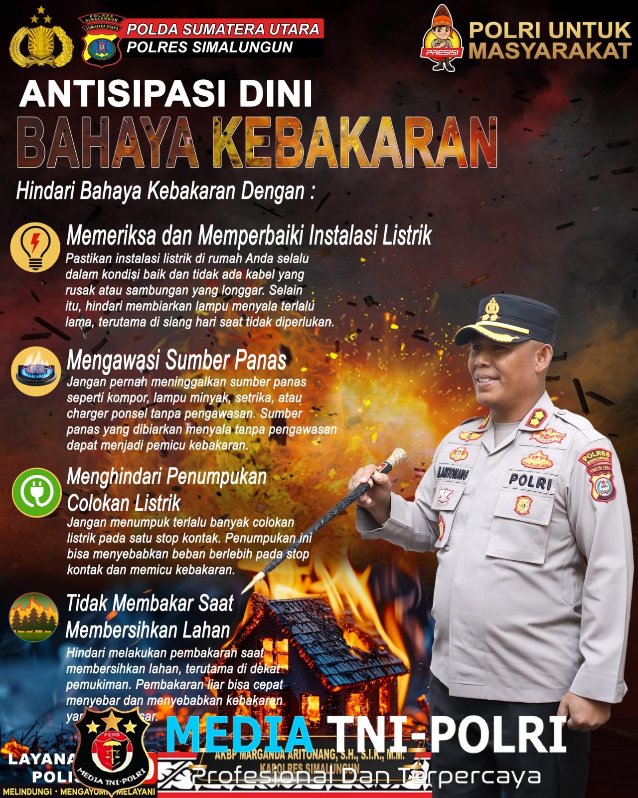 Himbauan Kapolres Simalungun Waspada Kebakaran! Empat Langkah Sederhana Selamatkan Rumah dan Keluarga Anda
