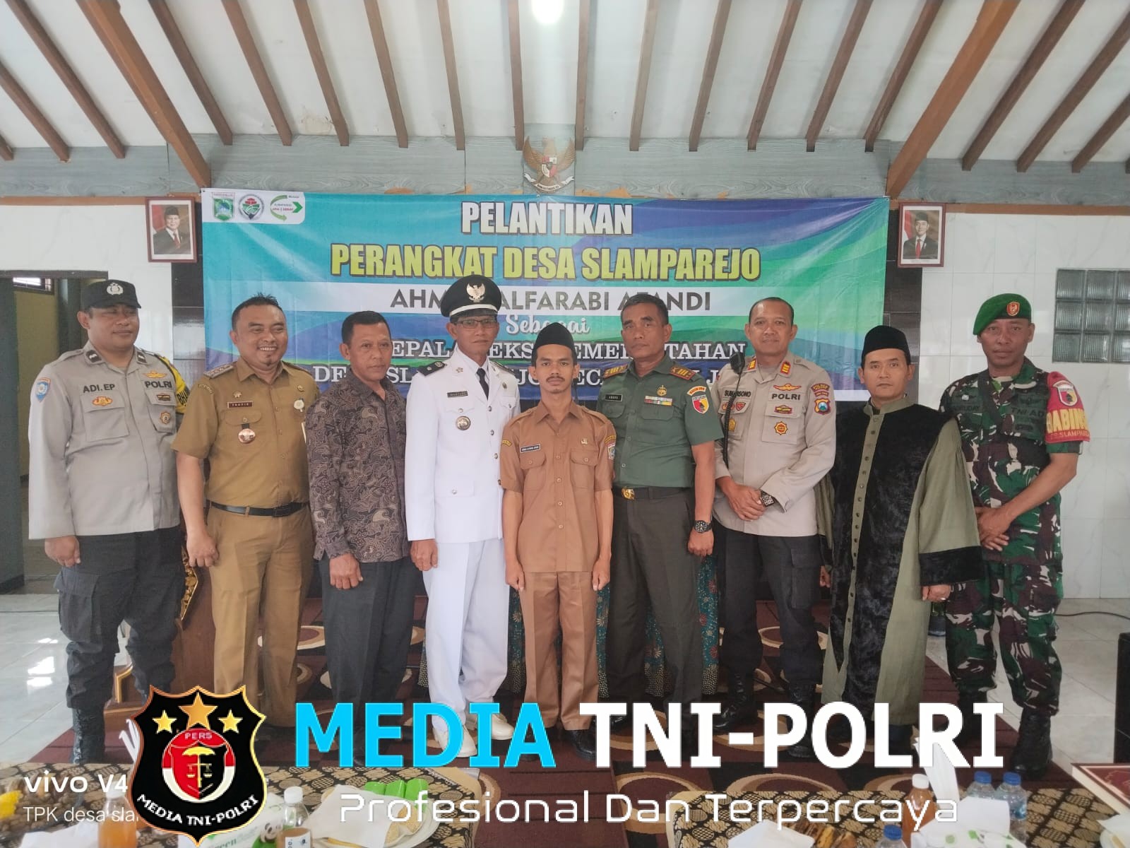 Danramil 0818/23 Jabung Hadiri Pelantikan Perangkat Desa Slamparejo, Wujud Dukungan TNI terhadap Pemerintahan Desa