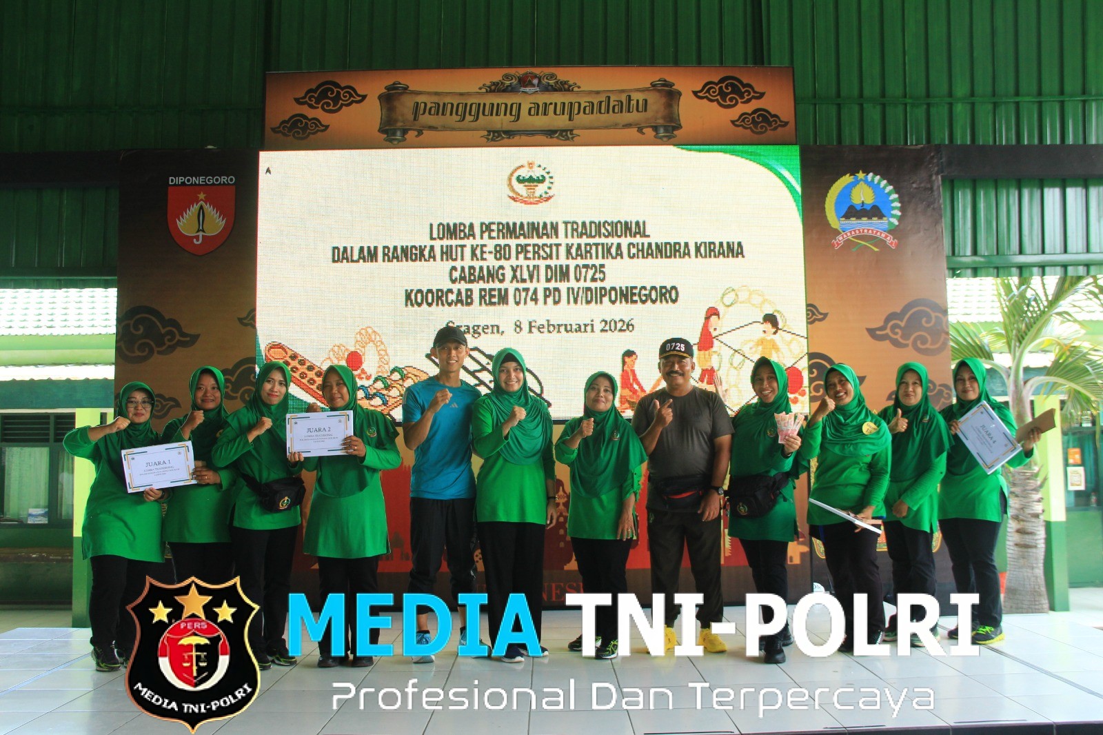 Peringati HUT Persit, Kodim Sragen gelar Lomba Permainan Tradisional
