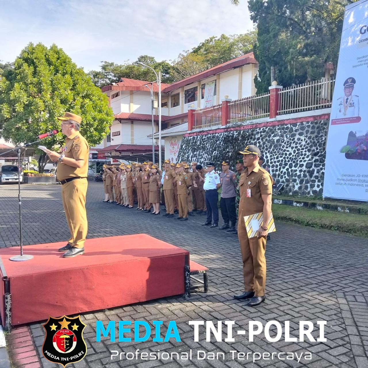 Wujud Nyata Sinergi TNI dan Lintas Sektoral, Kodim 1310/Bitung Apel Bersama Pencanangan Gerakan Indonesia Asri di Kabupaten Minut