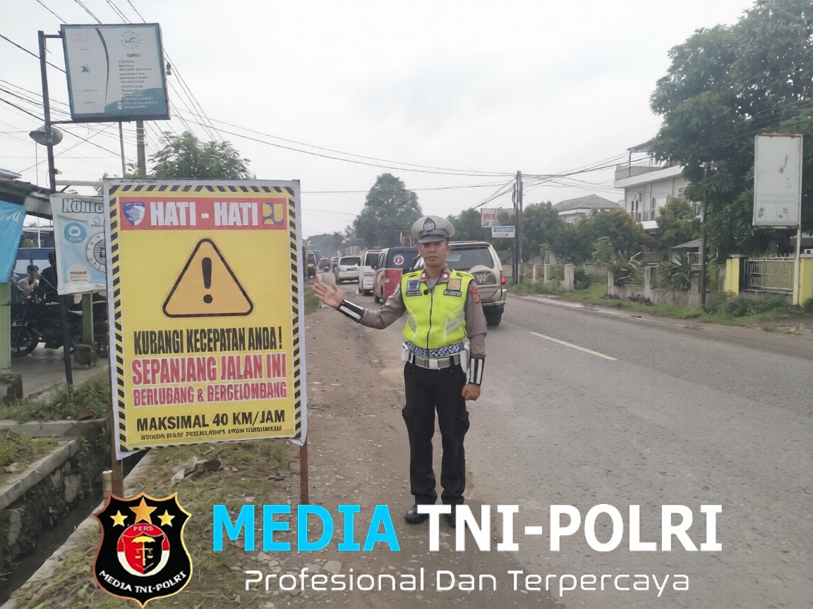 Antisipasi Kecelakaan di Jalan Ambles, Polisi Terapkan Rekayasa Lalin di Jalinbar Pringsewu