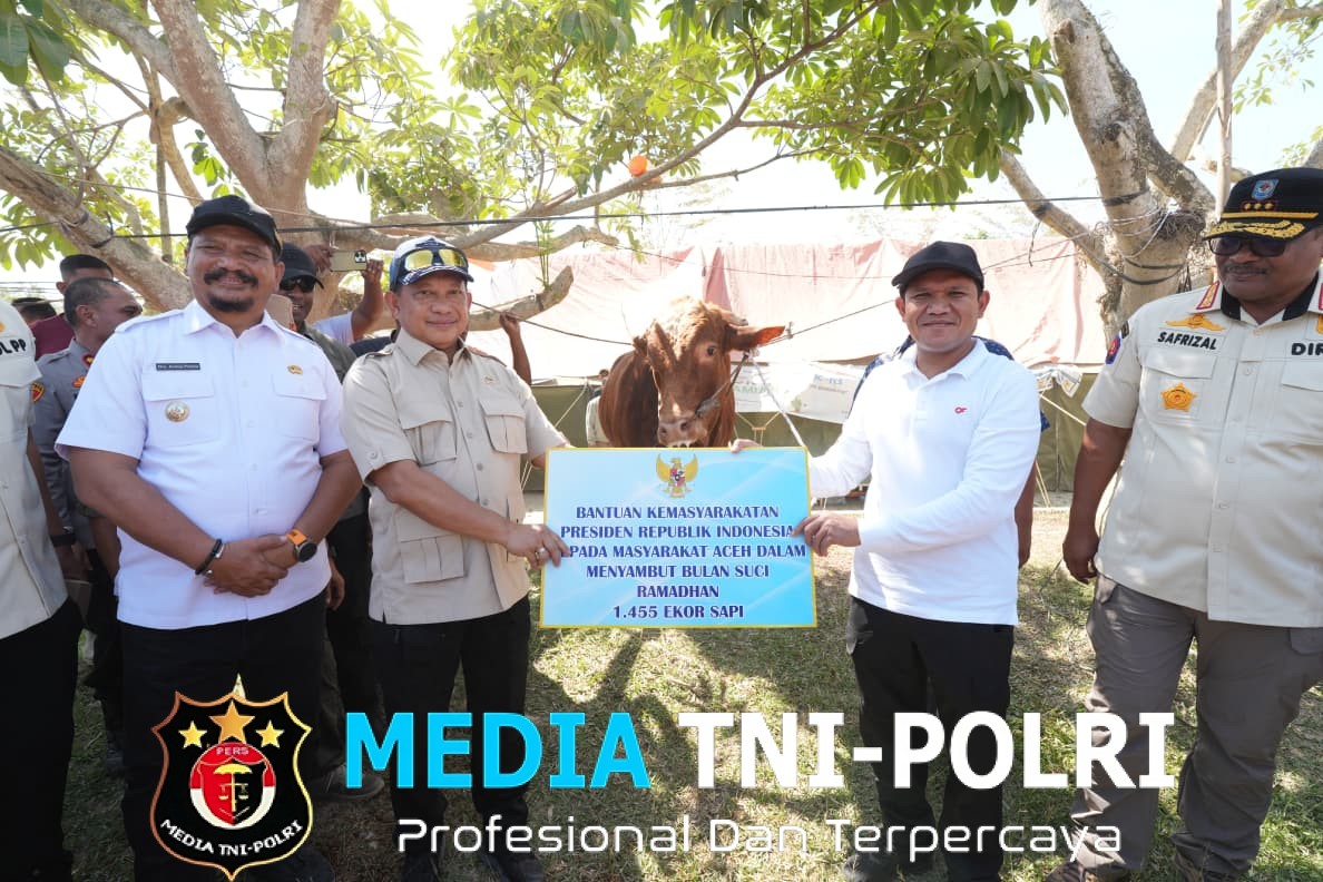 Kasatgas Tito Serahkan Bantuan Sapi Presiden Prabowo kepada Masyarakat Aceh