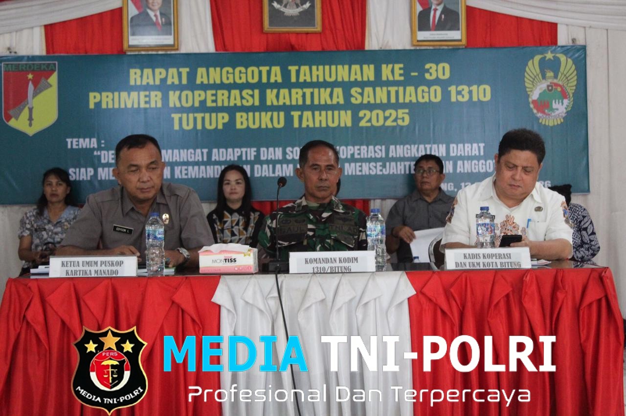Perkuat Kemandirian dan Kesejahteraan Anggota, Kodim 1310/Bitung Gelar Rapat Anggota Tahunan (RAT) Ke-30 Tutup Buku Tahun 2025