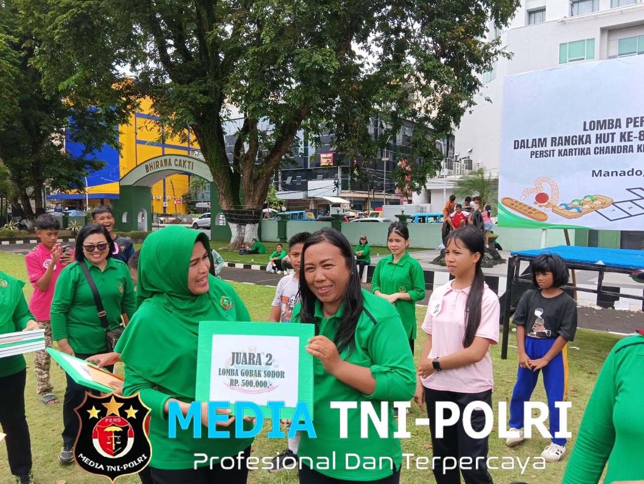 Tumbuhkan Semangat Kebersamaan, Persit KCK Cab. LXII Kodim 1310/Bitung, Olahraga Bersama dan Lomba Permainan Tradisional Peringati HUT Ke-80 Persit