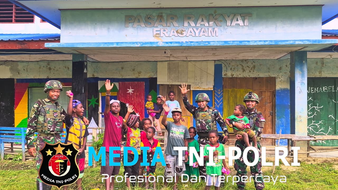 Pengabdian Tanpa Batas, Satgas Yonif 521/DY Gelar Karya Bhakti TNI di Distrik Eragayam