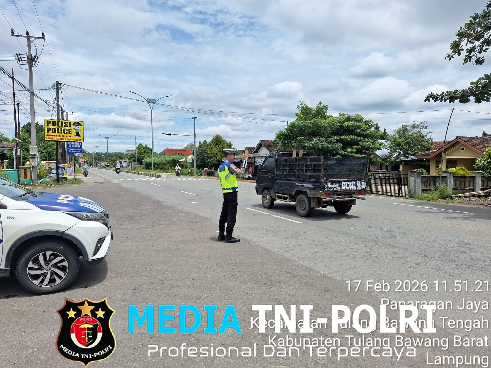 Jaga Ketertiban Lalu Lintas, Sat Lantas Polres Tulang Bawang Barat Lakukan Pam Rawan Siang