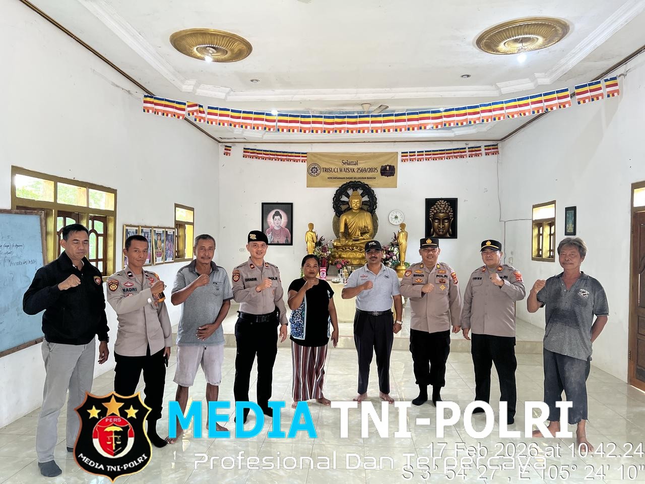 Wujudkan Situasi Kondusif, Kabag Ren AKP Rahadi Pimpin Pengamanan Ibadah Umat Buddha di Mesuji