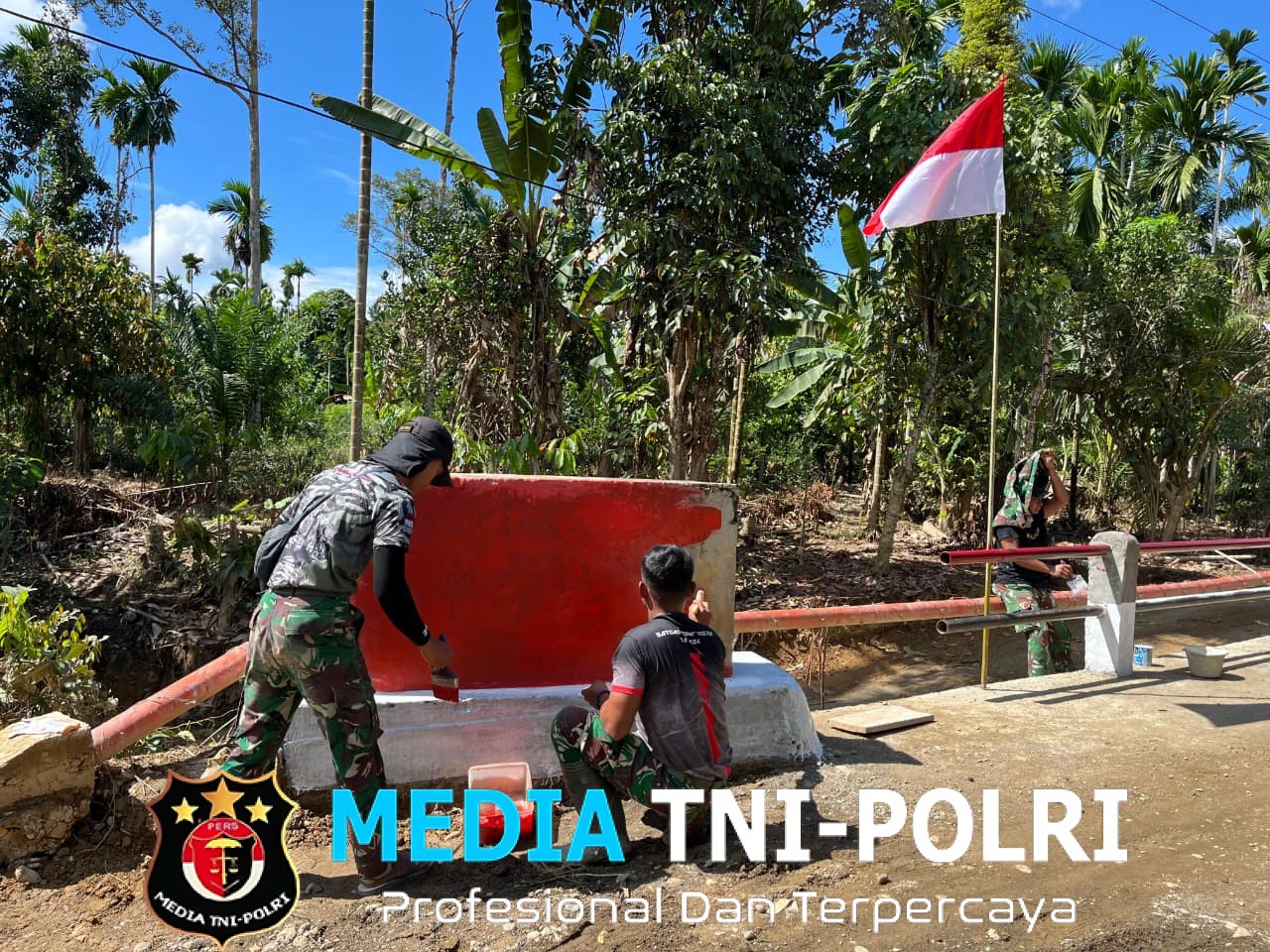 Jembatan Aramco Bukit Linteng Tuntas, TNI Dampingi Sampai Finishing