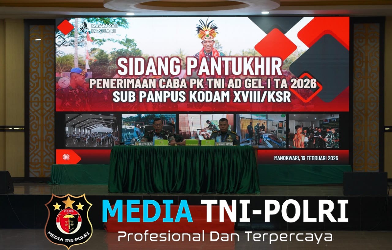 Pangdam Kasuari Pimpin Sidang Sub Panpus Caba PK TNI AD 2026, Tegaskan Integritas dan Kualitas Seleksi