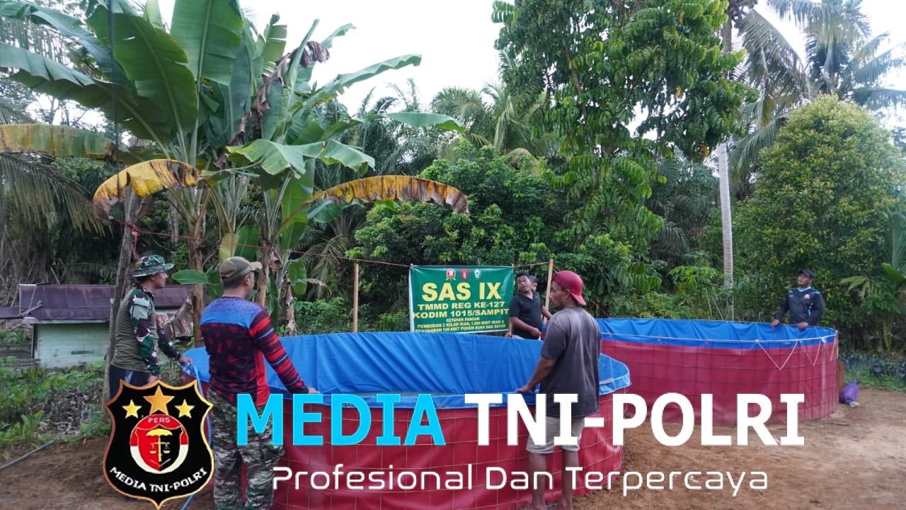 Dukung Program Ketahanan Pangan, Satgas TMMD Reguler ke-127 Buat Kolam Ikan