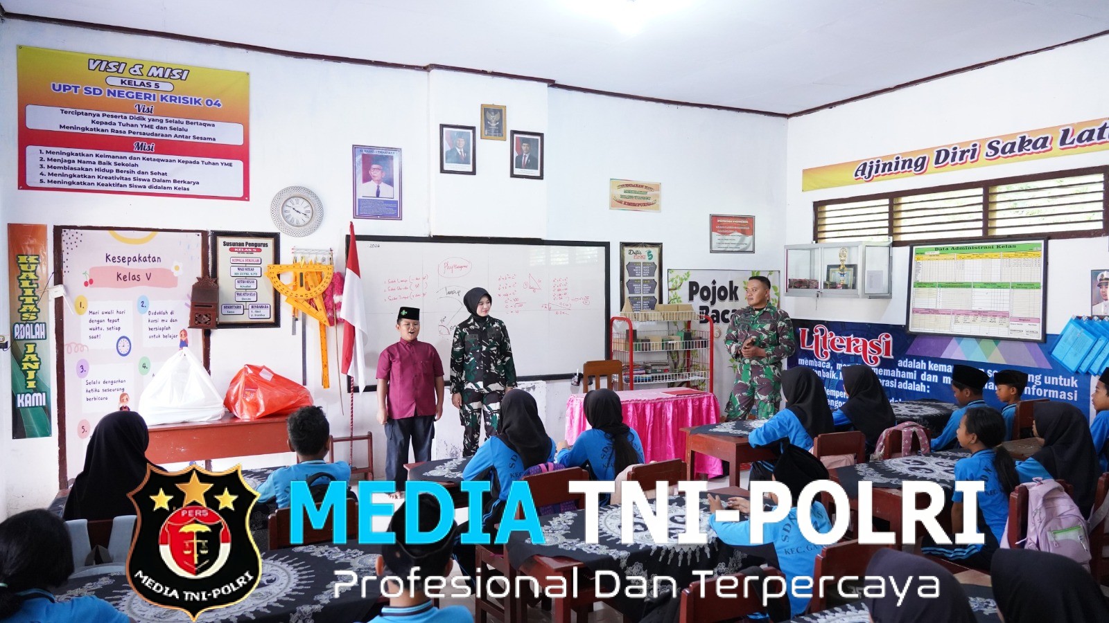 Sasar Program Non Fisik Satgas TMMD Berikan Wasbang Serta Tanamkan Kedisiplinan Di Sekolah Dasar