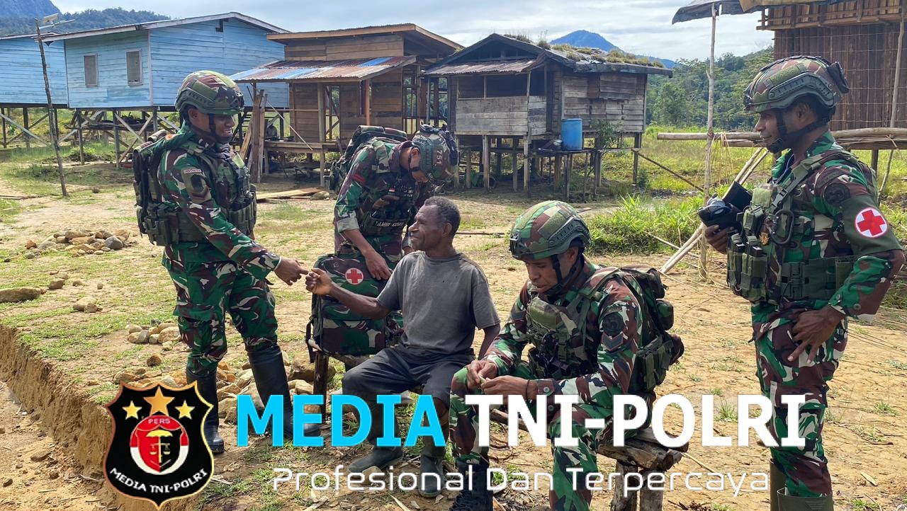 Sentuh Hati Warga Perbatasan Pos Denom Satgas Yonif 751/VJS Anjangsana & Cek Kesehatan Door to Door di Denom Atukbin