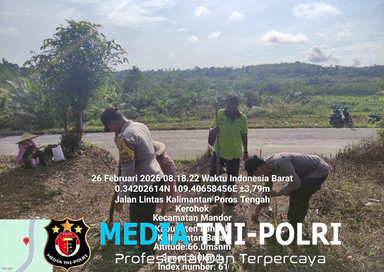 Sinergi Polsek Mandor dan Warga Desa Kerohok Wujudkan Ketahanan Pangan Lewat Penanaman Jagung