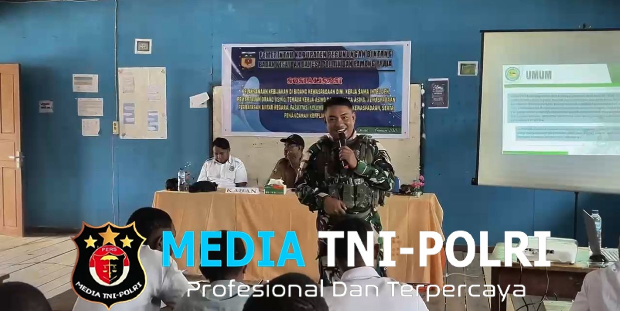 Satgas Swasembada Yonif 751/VJS Bersama Pemda Pegunungan Bintang Sosialisasi Bahaya Narkotika & Miras di SMP YPPK Oksibil