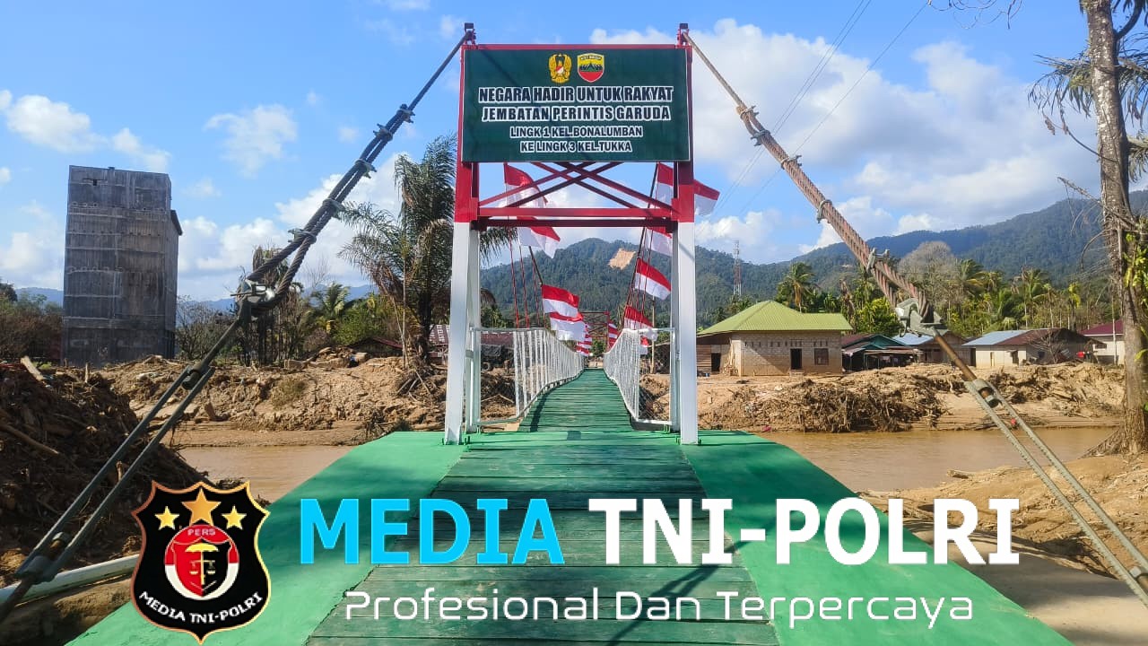 Satgas Gulbencal Kodam I/BB Tuntaskan Pembangunan Jembatan Perintis Garuda di Tukka