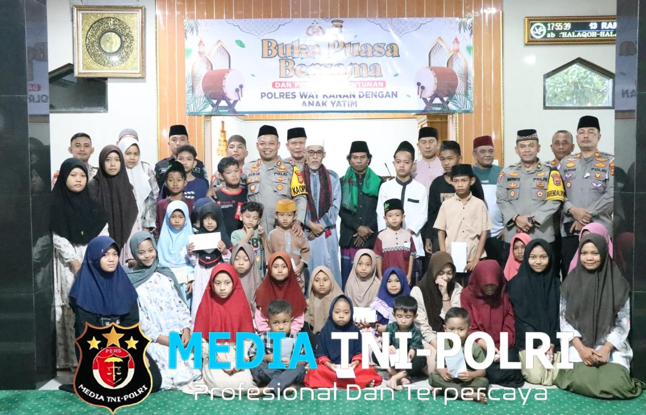 Hiasi Bulan Ramadhan 1447, Kapolres Way Kanan Gelar Bukber dan Santuni Anak Yatim Piatu