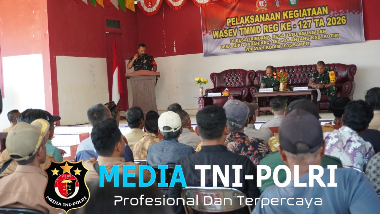 Dansatgas TMMD ke 127 Kodim 1015/Sampit Sampaikan Paparan Progres Pembangunan TMMD ke 127,Tim Wasev Mabes AD