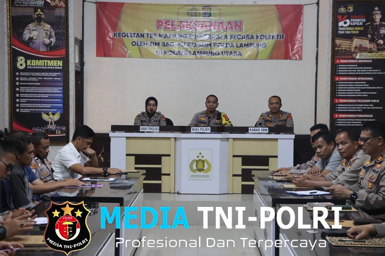 Bag Psi Ro SDM Polda Lampung Gelar Mapping Psikologi Berkala di Polres Lampung Utara