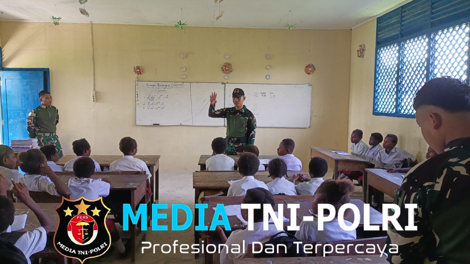 ‎Pos Kimaam Satgas Kewilayahan Yonif 123/Rajawali Gelar Kegiatan GADIK di SD Inpres Distrik Kimaam Merauke  ‎