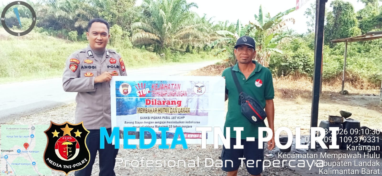 Personel Polsek Mempawah Hulu Gencar Sosialisasikan Bahaya Karhutla kepada Masyarakat