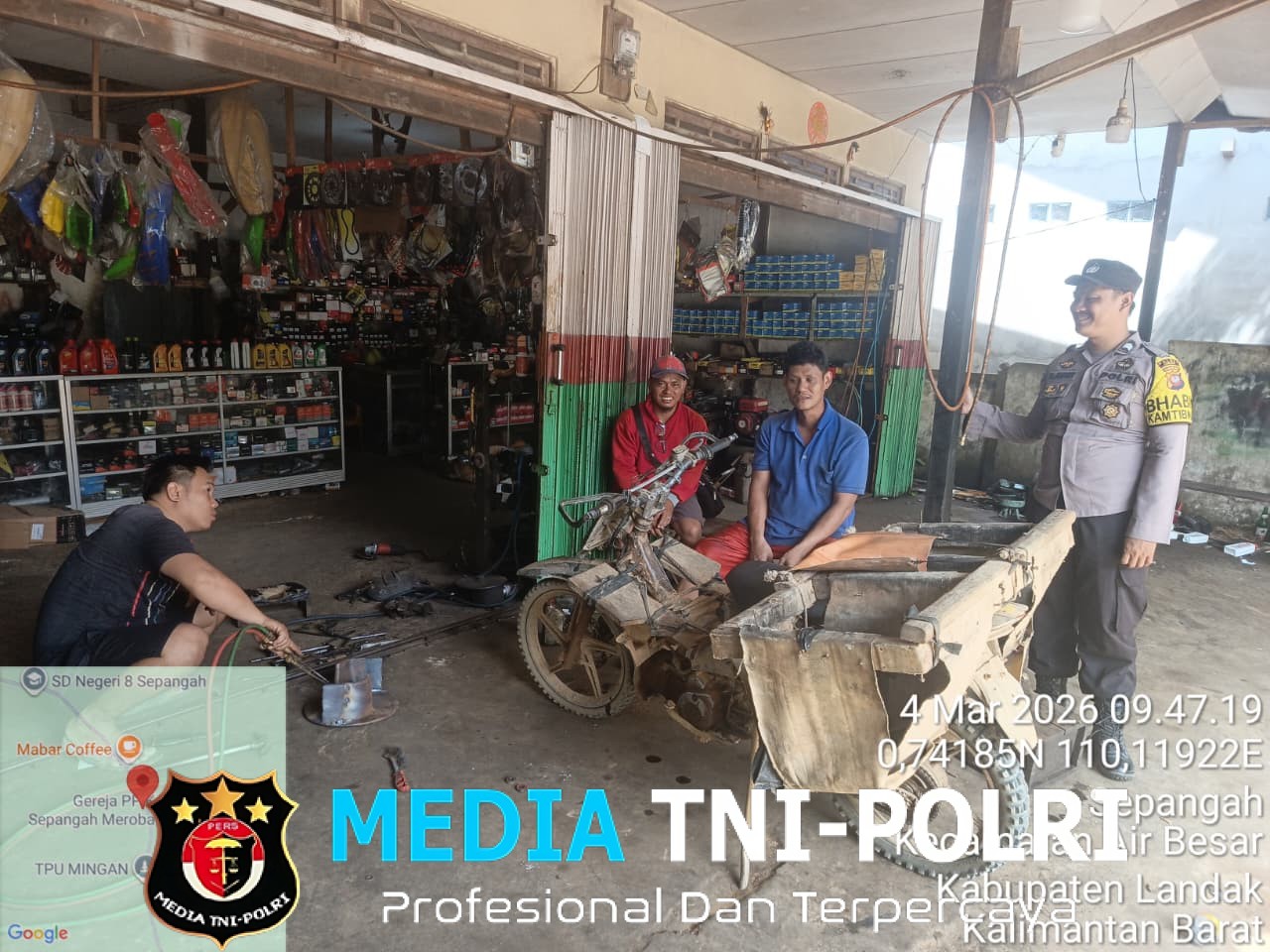 Sambangi Bengkel Saat Patroli, Polisi Ingatkan Warga Waspada Curanmor