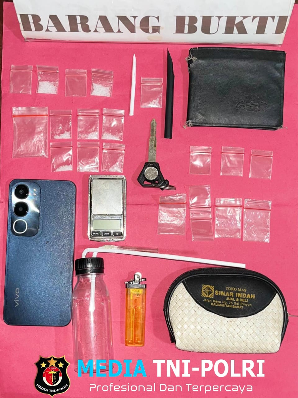 Satresnarkoba Polres Landak Bongkar Peredaran Sabu di Tepi Jalan Raya Mandor