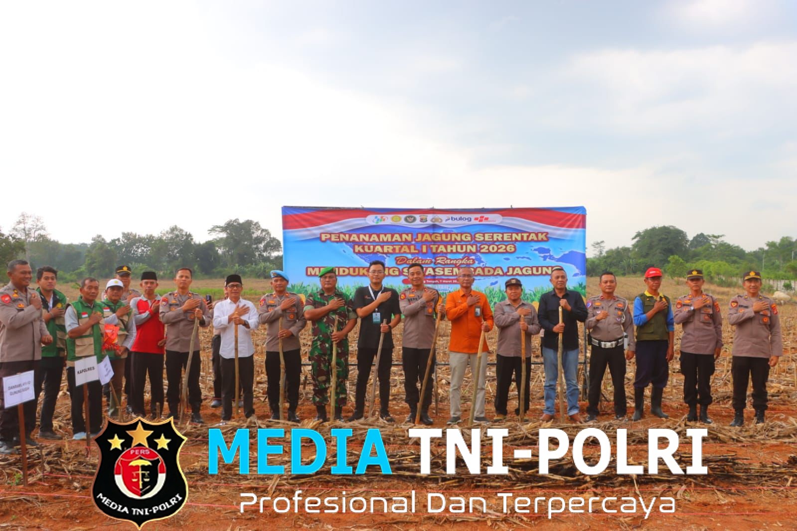 Dukung Ketahanan Pangan Nasional, Polres Lampung Tengah Bersama Stakeholder Gelar Penanaman Jagung Serentak Kuartal I 2026
