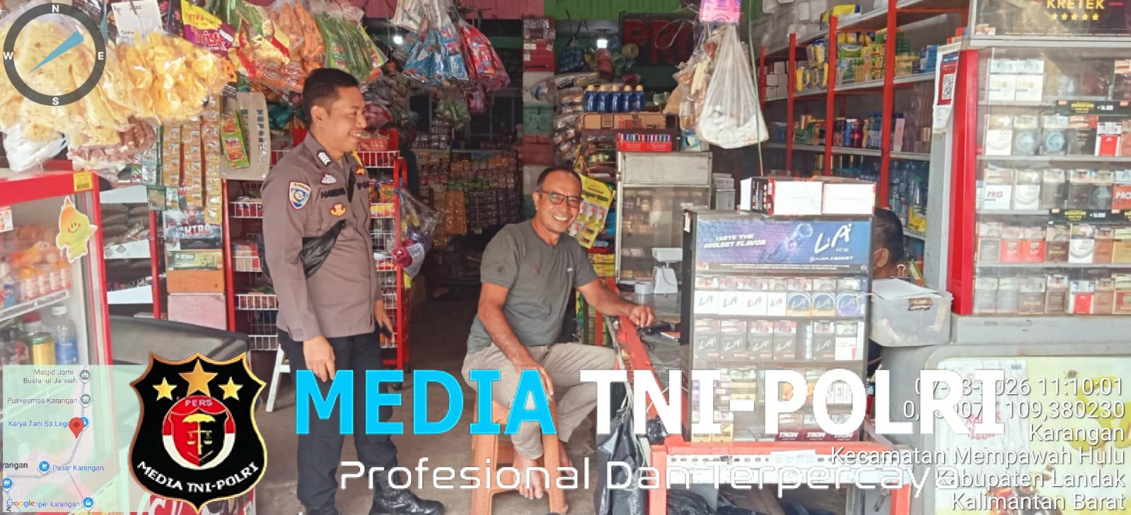 Cegah Kejahatan di Siang Hari, Personel Polsek Mempawah Hulu Patroli di Pasar Karangan