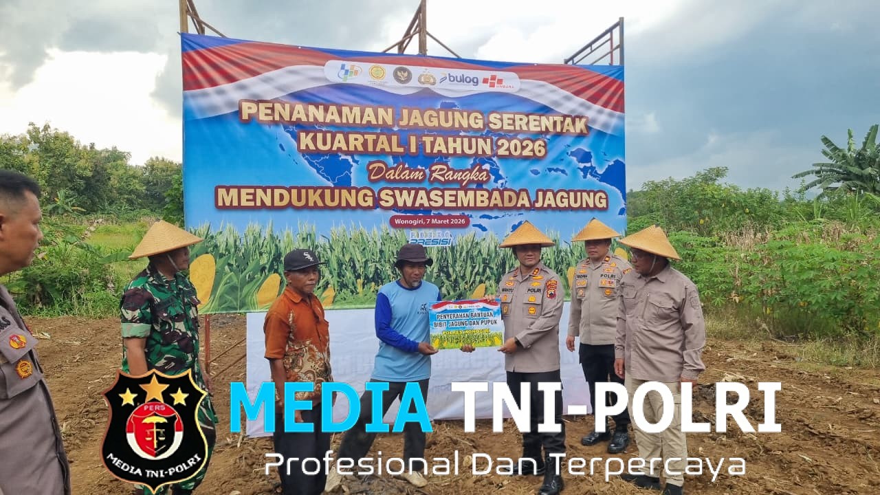 Dukung Ketahanan Pangan Nasional, Polres Wonogiri Tanam Jagung Serentak Bersama Forkopimda