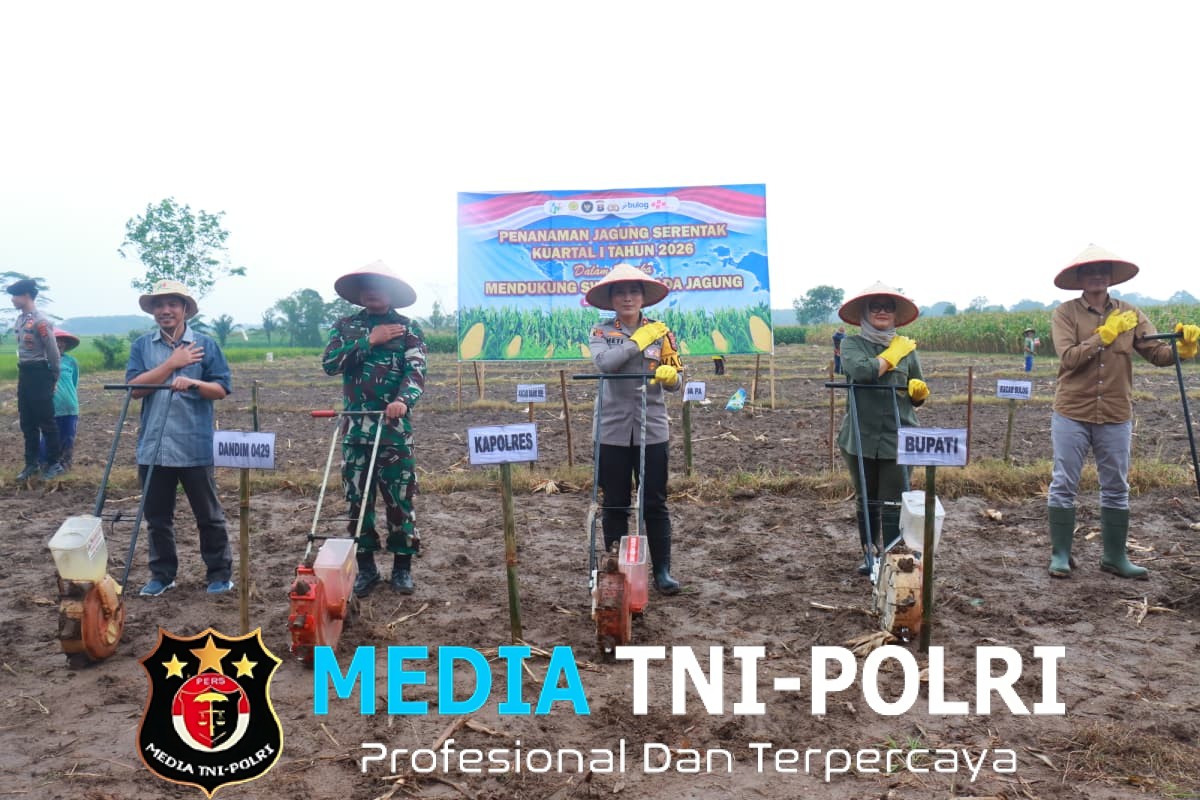 Dukung Program Ketahanan Pangan Pemerintah, Polres Lampung Timur Laksanakan Penanaman Jagung Serentak Kuartal I Tahun 2026