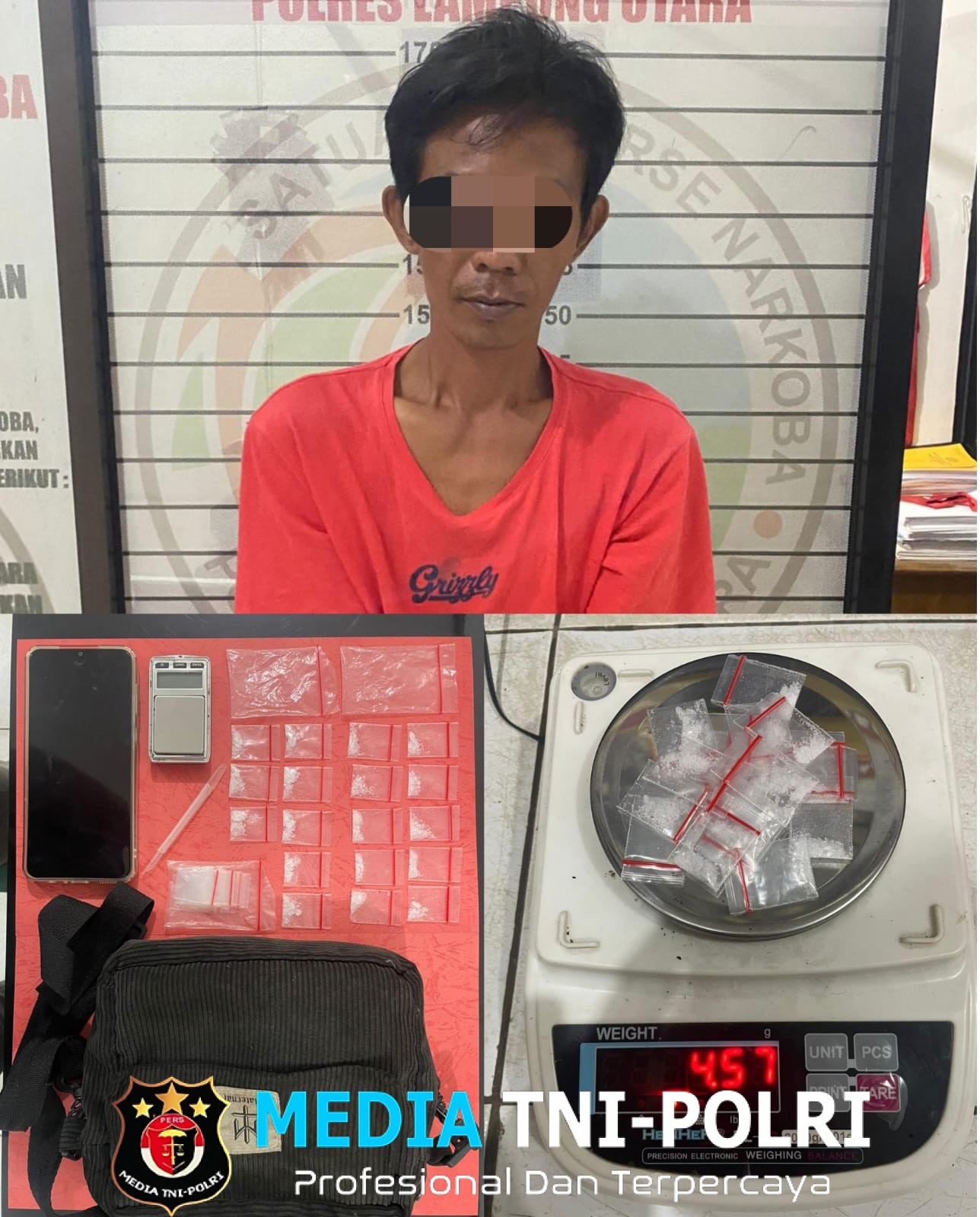 Sat Narkoba Polres Lampung Utara Ungkap Kasus Narkotika, Seorang DPO Ditangkap di Kotabumi