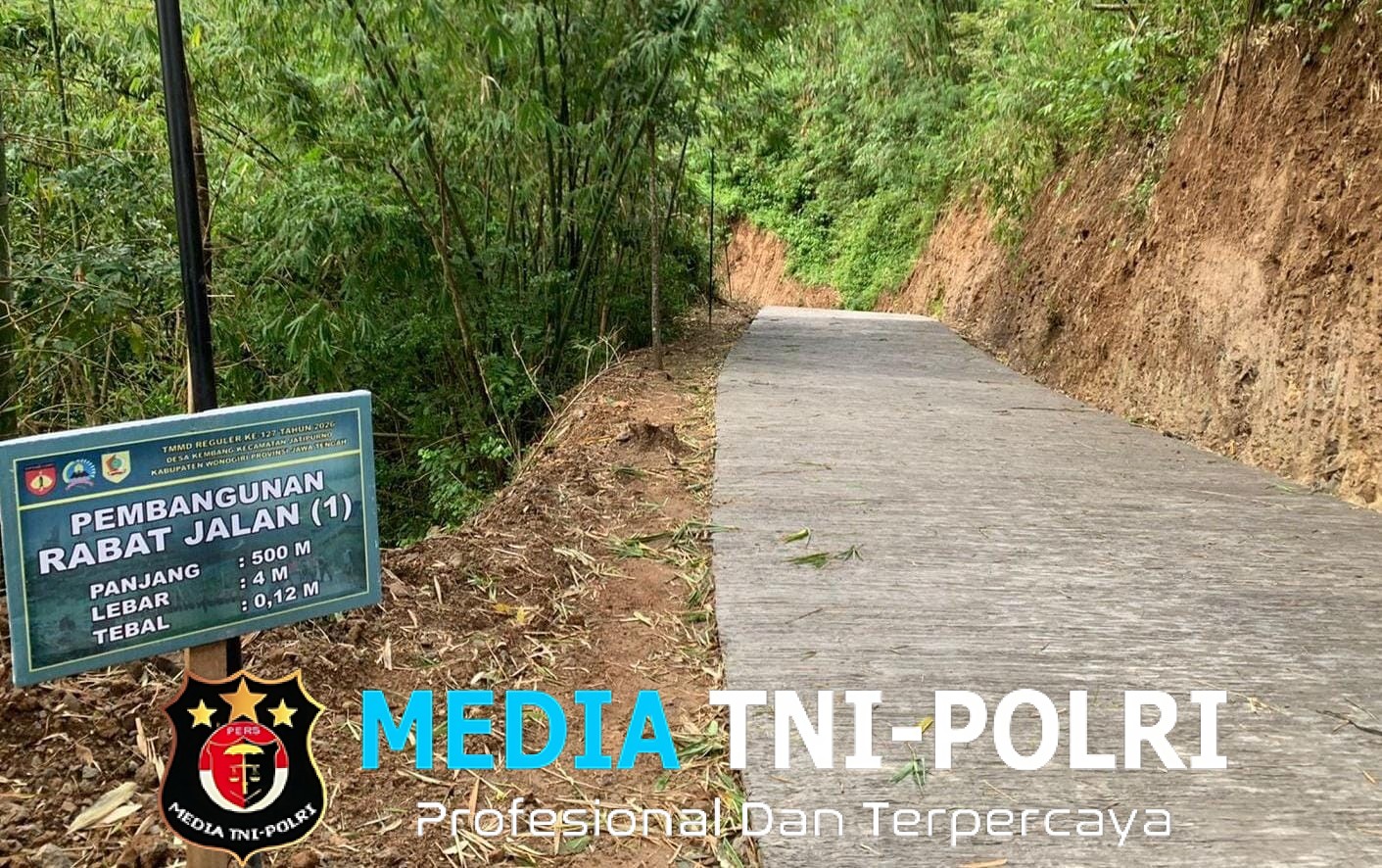 Jalan Sepanjang 638 Meter Hasil TMMD Di Desa Kembang Wonogiri, Rampung 100 Persen