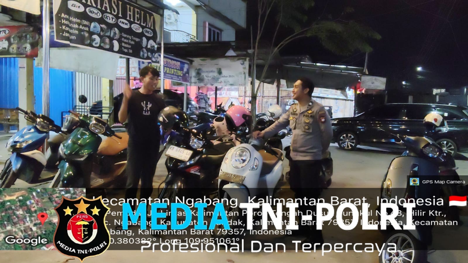 Cegah Tindakan Premanisme Dan Kriminalitas Personil Polsek Ngabang Laksanakan Patroli Dimalam Hari