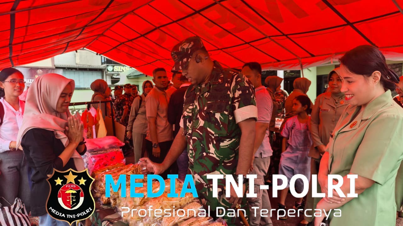 TNI Gelar Bazar Ramadhan Serentak, Halaman Kodim Wonogiri Dipadati Pembeli