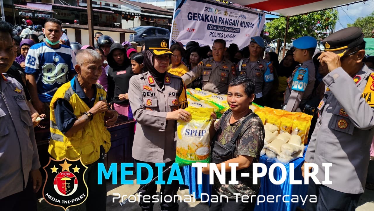 Polsek Ngabang Polres Landak Gelar Gerakan Pangan Murah, Bantu Masyarakat Dapatkan Sembako Terjangkau