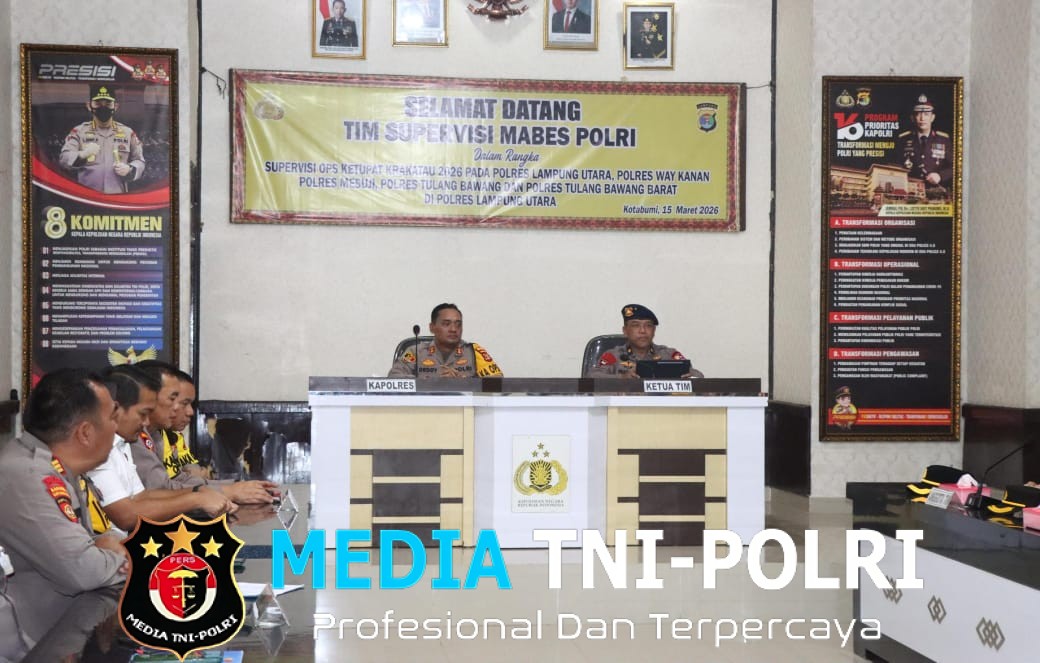 Polres Lampung Utara Terima Supervisi Ops Ketupat Krakatau 2026 dari Mabes Polri