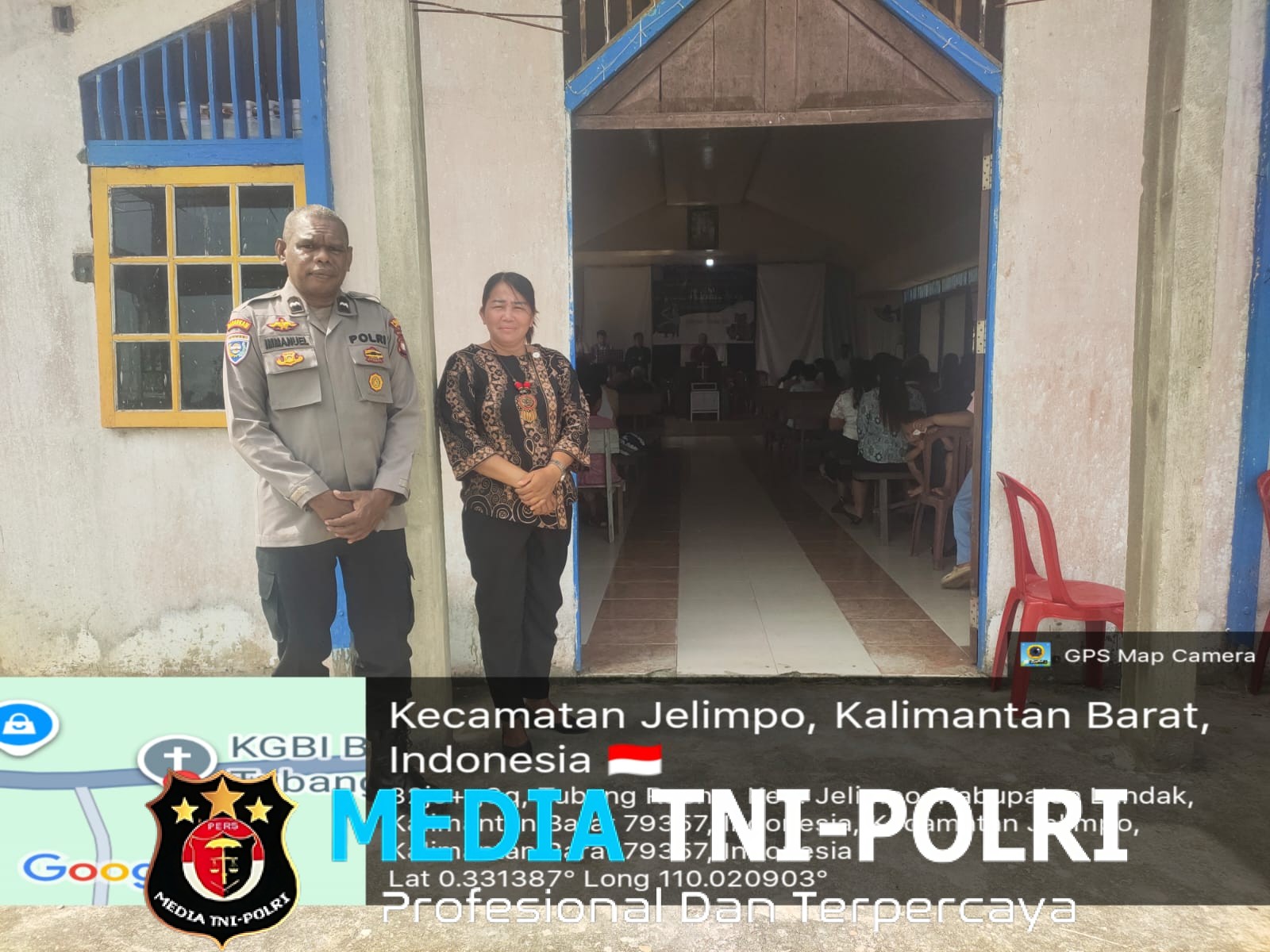 Laksanakan Pengamanan Giat Ibadah Minggu Di Gereja Salib Suci dan Gereja Baptis Indonesia (KGBI) Oleh Personil Polsek Ngabang