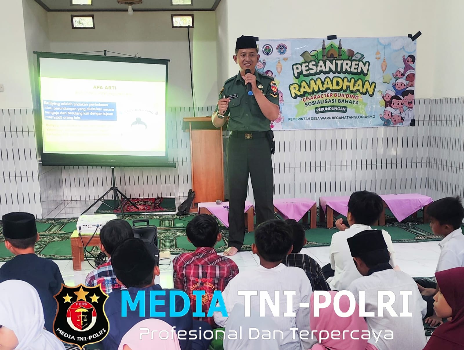 Cetak Generasi Anti-Bullying, Serda Awaludin Tanamkan Karakter di Pesantren Ramadhan SDN 2 Waru