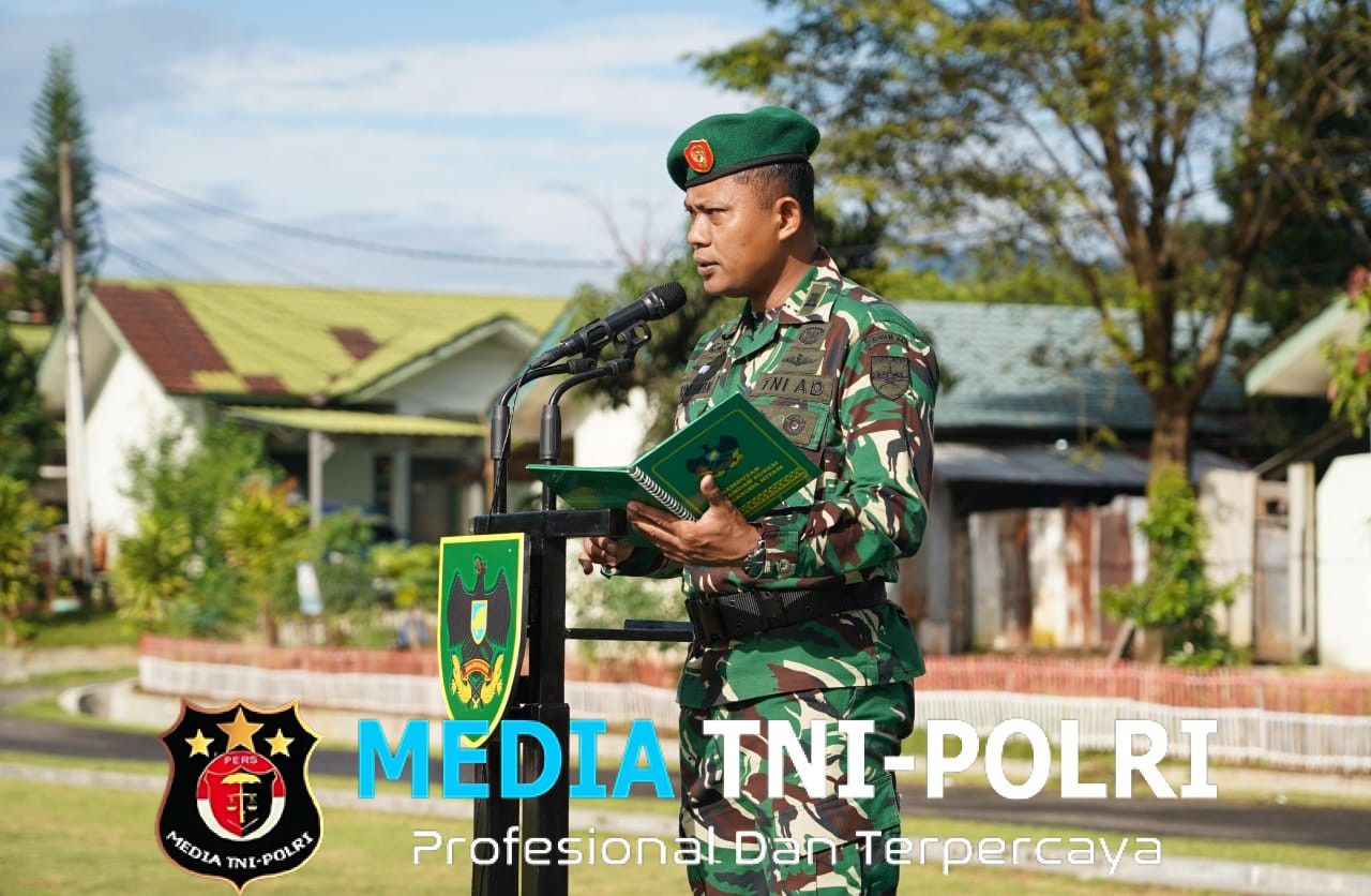 Korem 043/Gatam Gelar Upacara Bulanan dan Kerangkatan Prajurit dan PNS Yang Melaksanakan Cuti