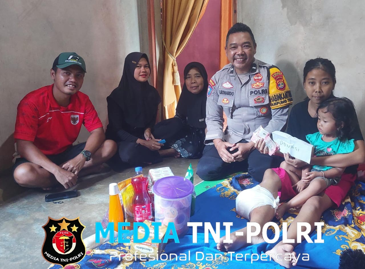 Aipda Leonardo Hadirkan Harapan, Salurkan Donasi untuk Ibu Pejuang Tumor Ganas di Lampung Tengah