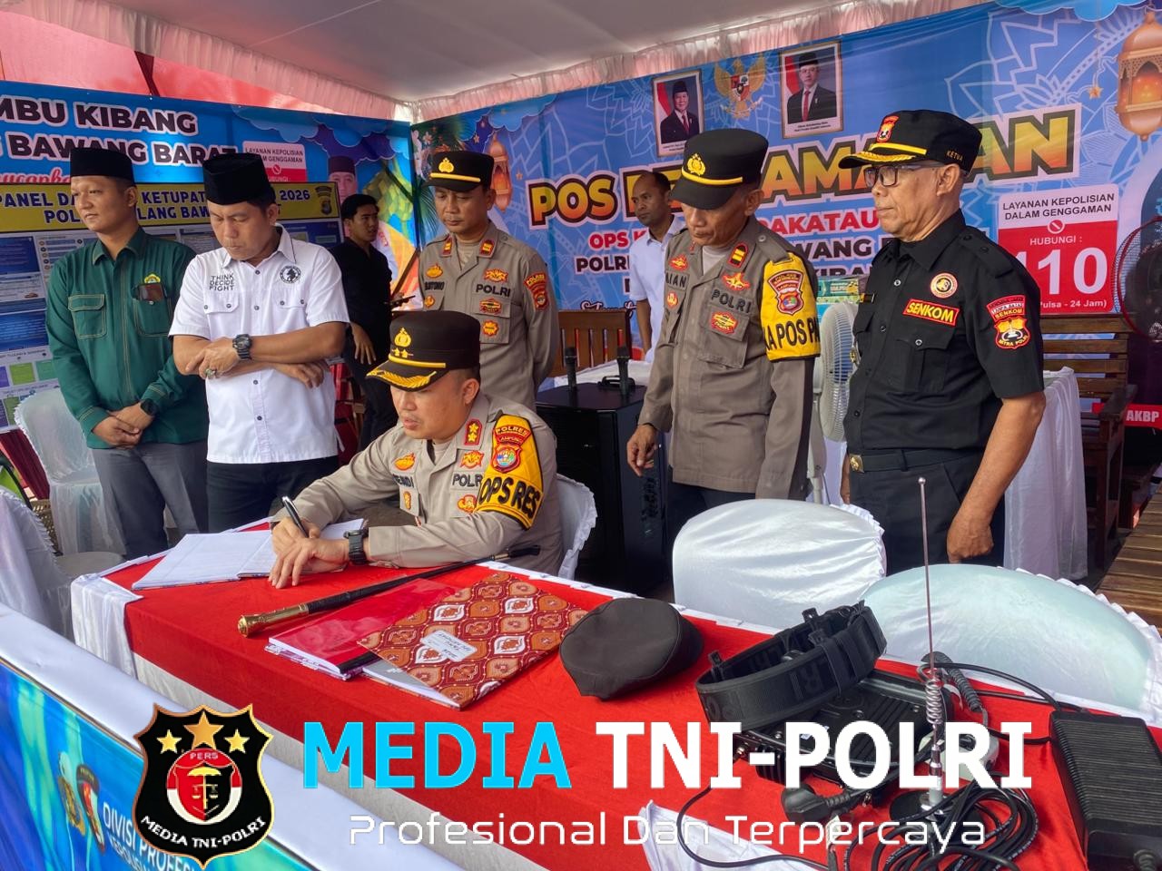 Kapolres Tulang Bawang Barat Cek dan Kontrol Pos Pengamanan ( Pos Pam ) Exit Tol Lambu Kibang Ops Ketupat Krakatau 2026
