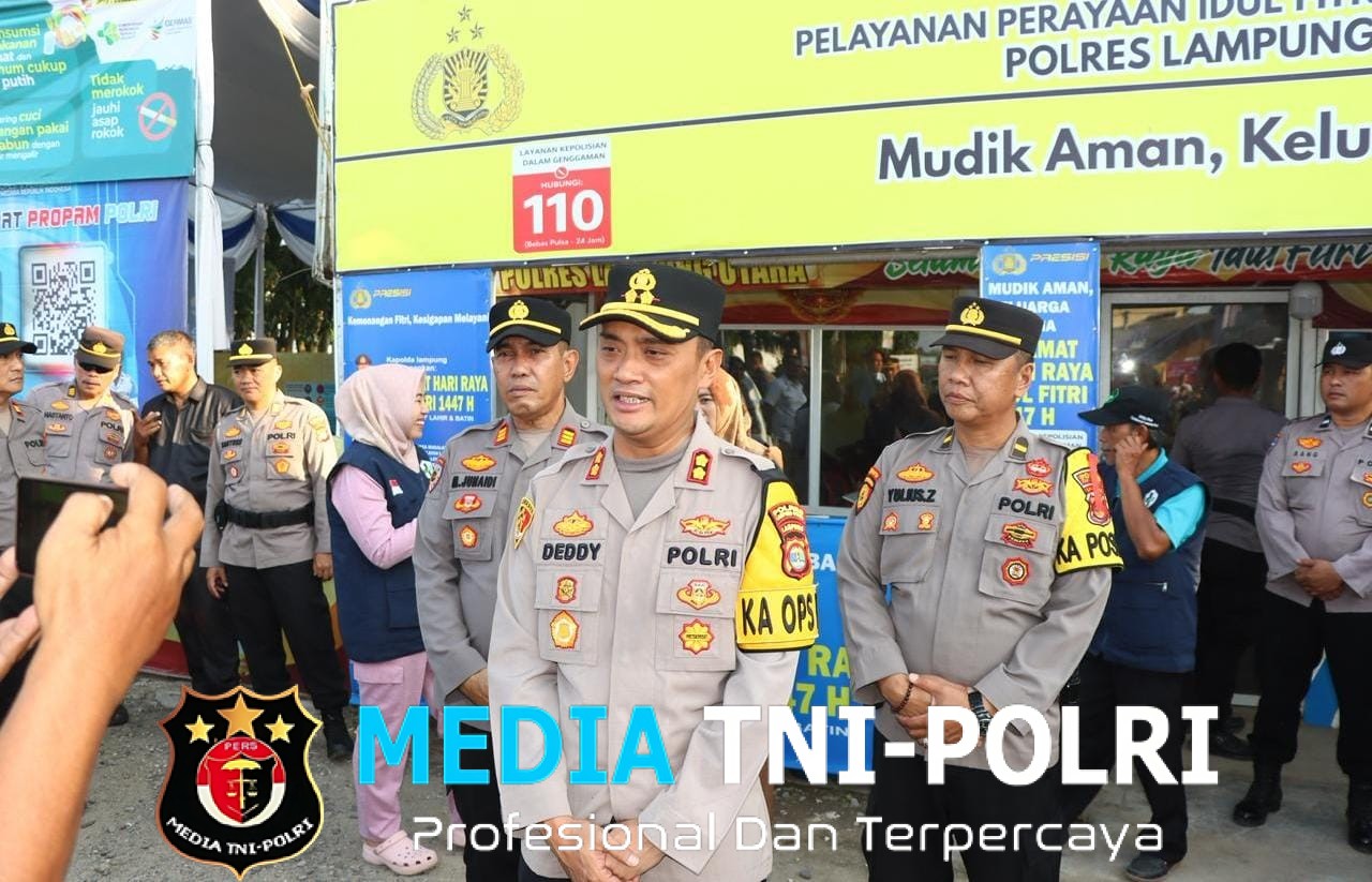 Berikan Motivasi, Kapolres Lampung Utara Bersama PJU dan Bhayangkari Kunjungi Pos Pam dan Pos Yan Ops Ketupat Krakatau 2026