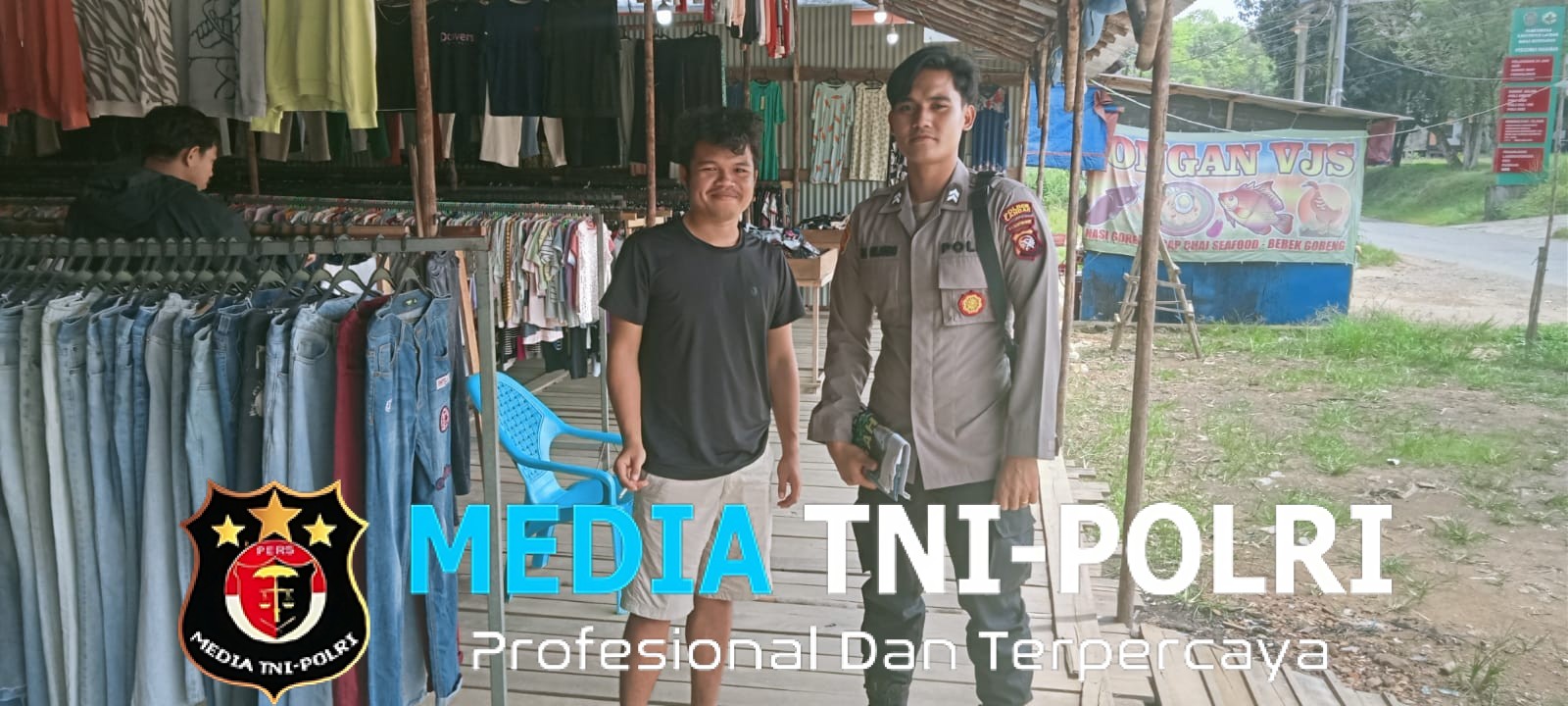 Polisi Sapa Penjual Pakaian, Ingatkan Bahaya Kejahatan di Sekitar