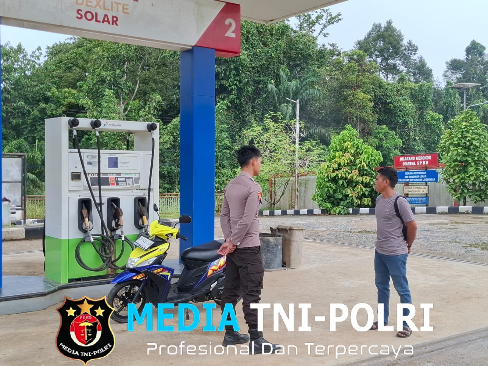 Patroli Obyek Vital Polsek Kuala Behe, Patroli di SPBU Sampaikan Pesan Kamtibmas