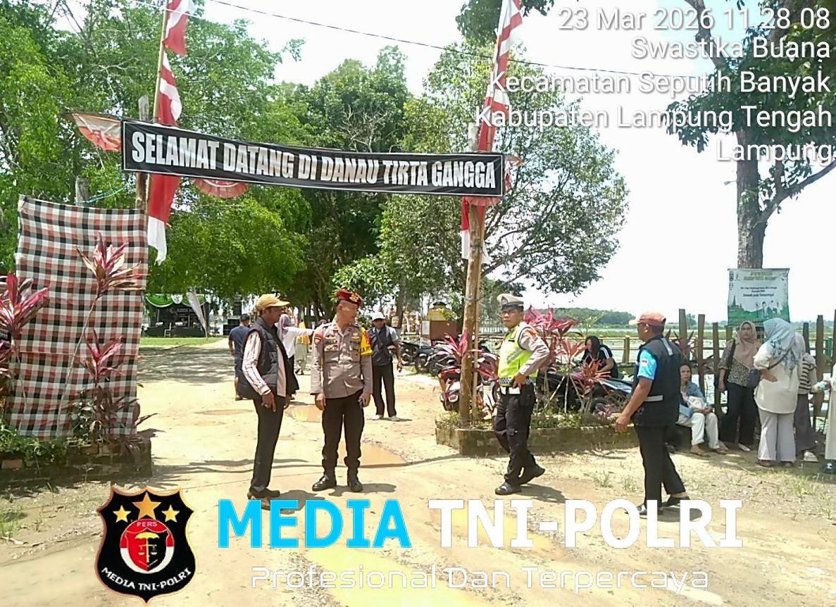 Patroli Wisata Lebaran, Pospam Simpang Randu Polres Lampung Tengah Pastikan Keamanan Pengunjung