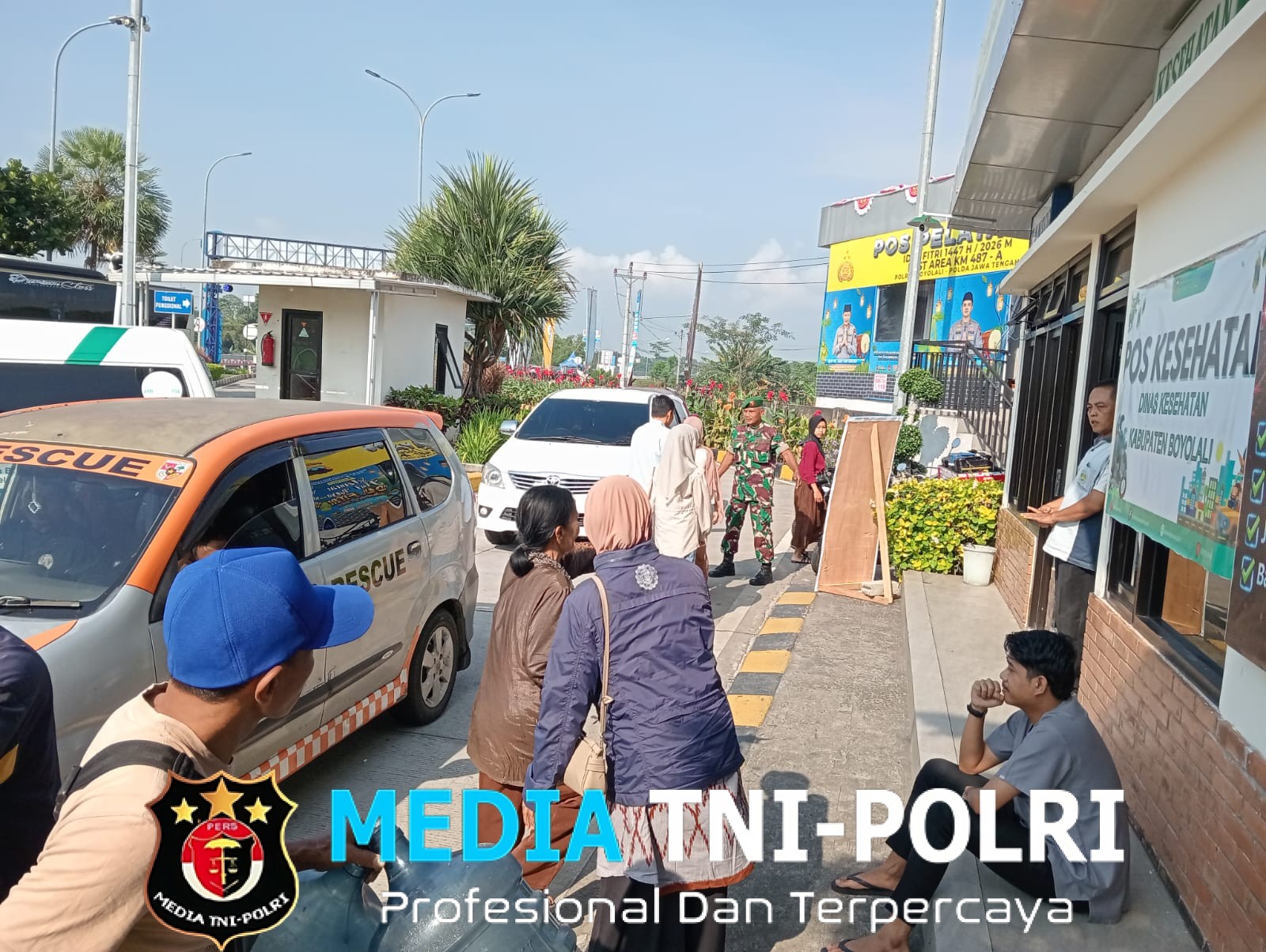 Patroli Humanis TNI–Polri di Rest Area KM 487 A, Wujudkan Mudik Aman dan Nyaman di Boyolali