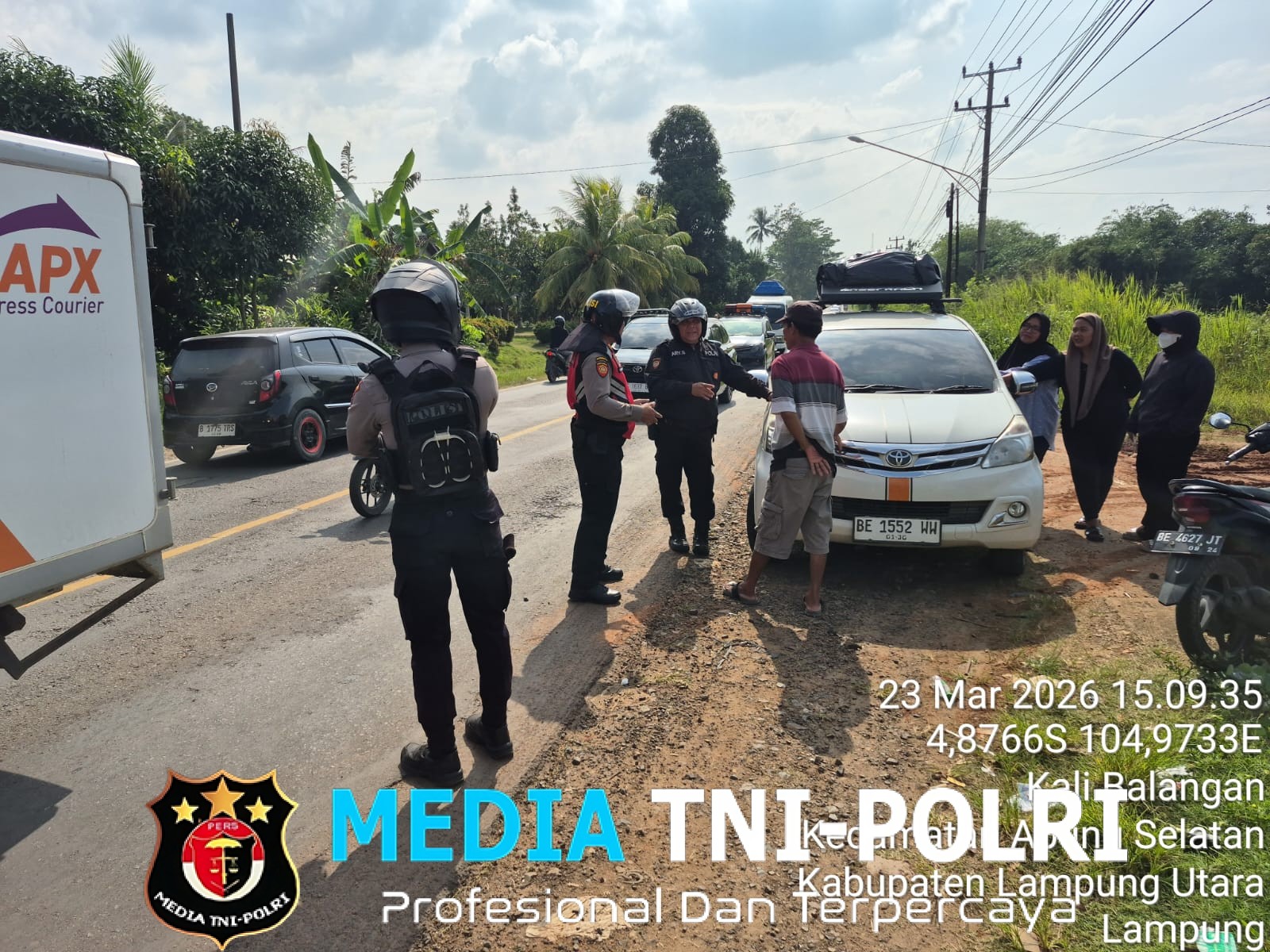 Satgas Preventif Ops Ketupat Krakatau 2026 Polres Lampung Utara Patroli Jalinsum, Antisipasi Kemacetan dan Bantu Pengendara