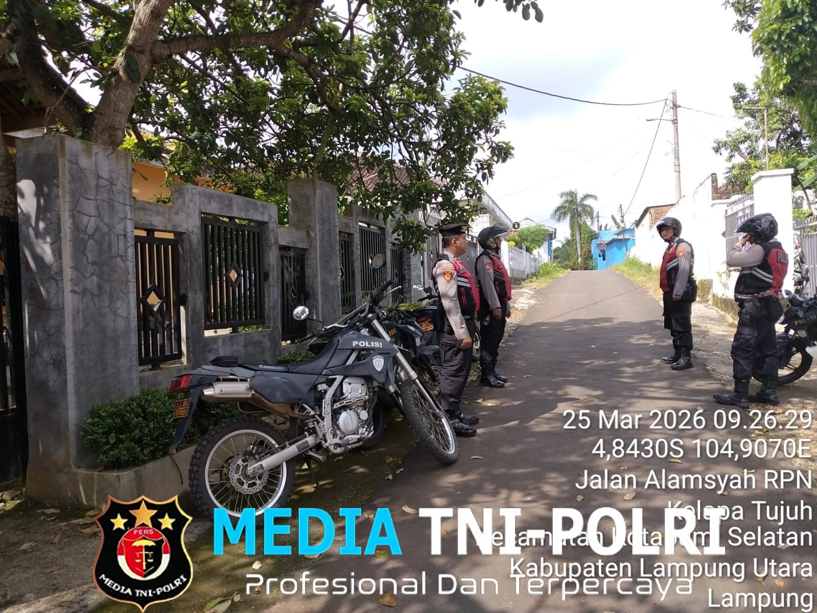 Polres Lampung Utara Tingkatkan Patroli Presisi di Permukiman Warga Saat Mudik Lebaran