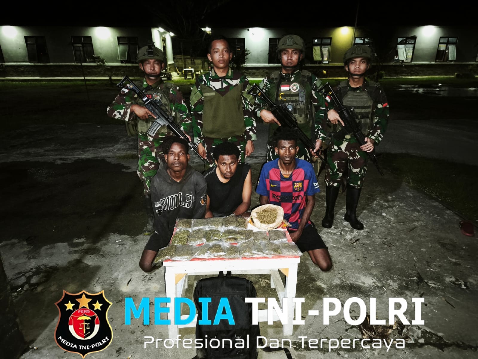 Torehkan Prestasi Kembali, Satgas Yonif 643/Wns Gagalkan Peredaran Narkotika di Perbatasan Papua